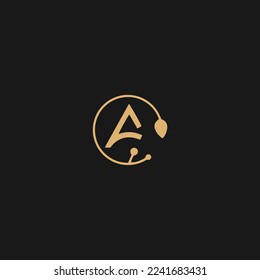 A letter with leaf logo design, Creative Modern Letters Vector Icon Logo Illustration.
