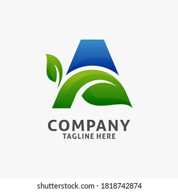 Letter A leaf logo design inspiration