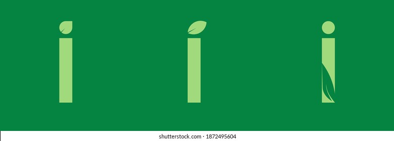 Conjunto de diseño de letras y logotipos de hojas