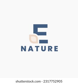 Letter + leaf logo design, simple logotype with nature or leaf concept, combination mark logo vector design