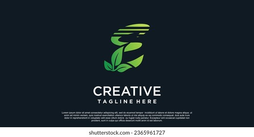 Letter of leaf logo design simple concept Premium Vector