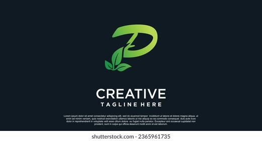 Letter of leaf logo design simple concept Premium Vector