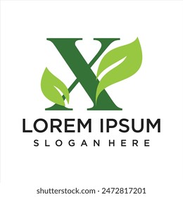 Diseño de logotipo de hoja de carta concepto simple Vector de Premium