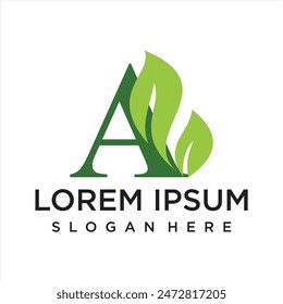 Diseño de logotipo de hoja de carta concepto simple Vector de Premium