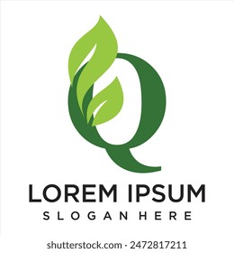 Letter leaf  logo design simple concept Premium Vector