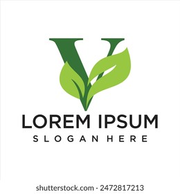 Diseño de logotipo de hoja de carta concepto simple Vector de Premium
