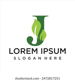 Letter leaf  logo design simple concept Premium Vector