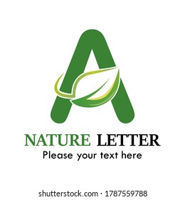 Letter a with leaf logo design template illustration. suitable for nature, eco, web, brand, computer, corporate, organic, app, mobile, biology, agriculture