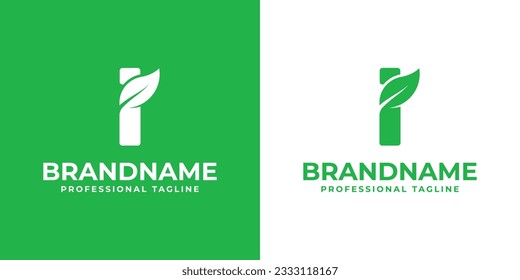 Logo von Letter I Leaf, geeignet für Geschäfte im Zusammenhang mit Laub, Natur, Pflanzen, Ökologie oder Umwelt mit meiner ersten Verwendung.