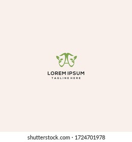 Diseño de la plantilla de logotipo de la letra A Leaf en la ilustración y el logotipo del vector