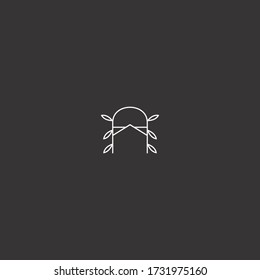 Diseño de plantilla de logotipo de letra A hoja en ilustración vectorial 