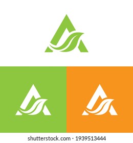 A letter leaf logo template icon design