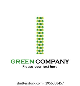 Letter i letter leaf logo template illustration