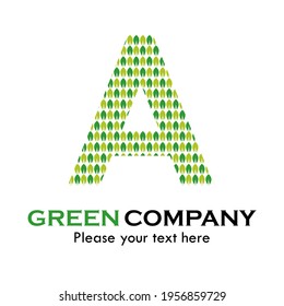 Letter a with leaf logo template illustration