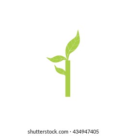 i letter leaf logo vector