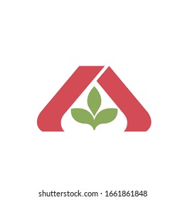 Letter A leaf logo vector modern template