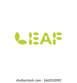 Letter leaf logo, Leaf logo vector on white background