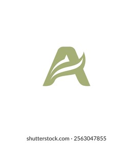 Letter A Leaf Logo Vector. Organic Symbol For Initial Design