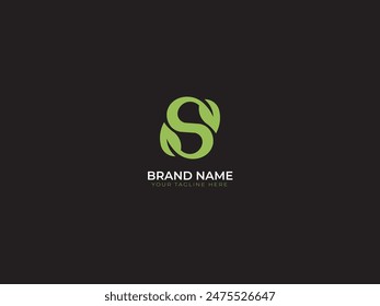 letter with leaf monogram  business  logo design