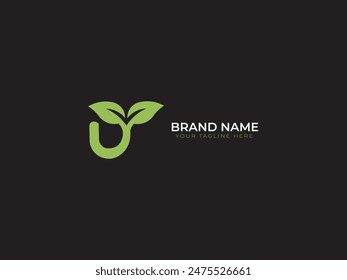 letra con diseño de logotipo de negocios de monograma de hoja