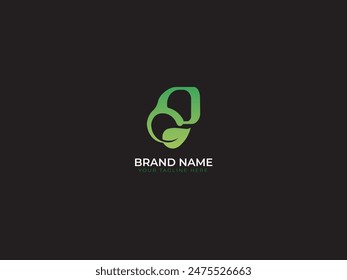 letter with leaf monogram  business  logo design