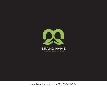 letter with leaf monogram  business  logo design