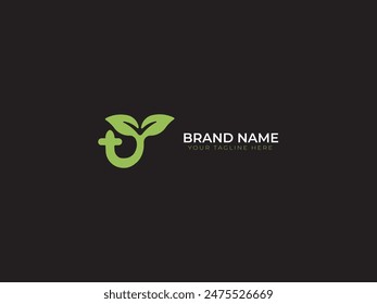 letra con diseño de logotipo de negocios de monograma de hoja