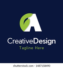 Letter A Leaf Naturally Creative Business Logo