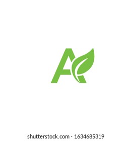 letter A leaf nature logo