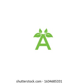 letter A leaf nature logo