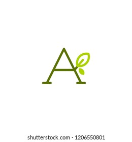 Letter A Leaf Outline Creative Abstract Business Simple Logo