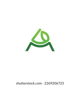 Letter A leaf restaurant food vector logo design