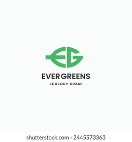 Letter EG leaf shape fresh logo design. Vector illustration