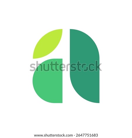 Letter A leaf simple cretive logo design