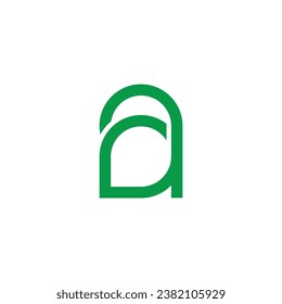 letter a leaf simple geometric line logo vector 