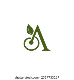 letter A leaf vector illustration for an icon,symbol or logo. initials logo A. natural product logo