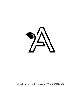 Letter A with leaf vector images, can be use on all media, because made with high resolution