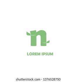 Letter with leaves logo