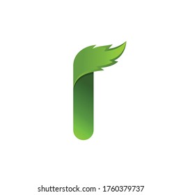 Buchstabe i mit Blättern, Logo-Vorlage