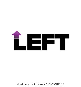 Letra LEFT diseño de icono de logotipo simple vector