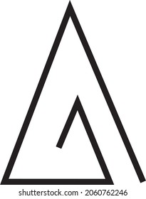 the letter a of the leg triangle