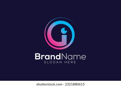 Design-Vorlage für das Logo von Letter i Linse