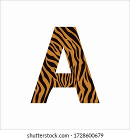 Letter A Leopard Letter Icon , Wild life animal letter. Animal Design Concept.