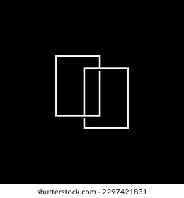 Letter i Lettermark Initial Overlapping Outline Square Logo Vector Icon Illustration