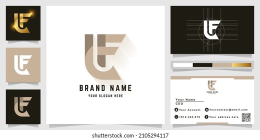 Letter LF or LE monogram logo with business card design
