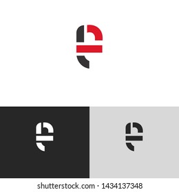 Letter lf linked lowercase logo design template elements. Red letter Isolated on black white grey background. Suitable for business, consulting group company.