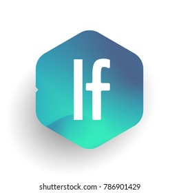 Letter LF logo in hexagon shape and colorful background, letter combination logo design for business and company identity.
