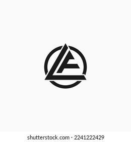 letter lf triangle logo design vector illustration template