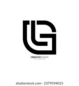 Letter Lg or Gl creative unique shape modern initial monogram typography logo