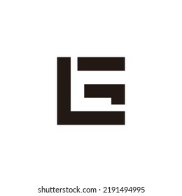 Letter LG GL L G stripes geometric symbol simple logo vector